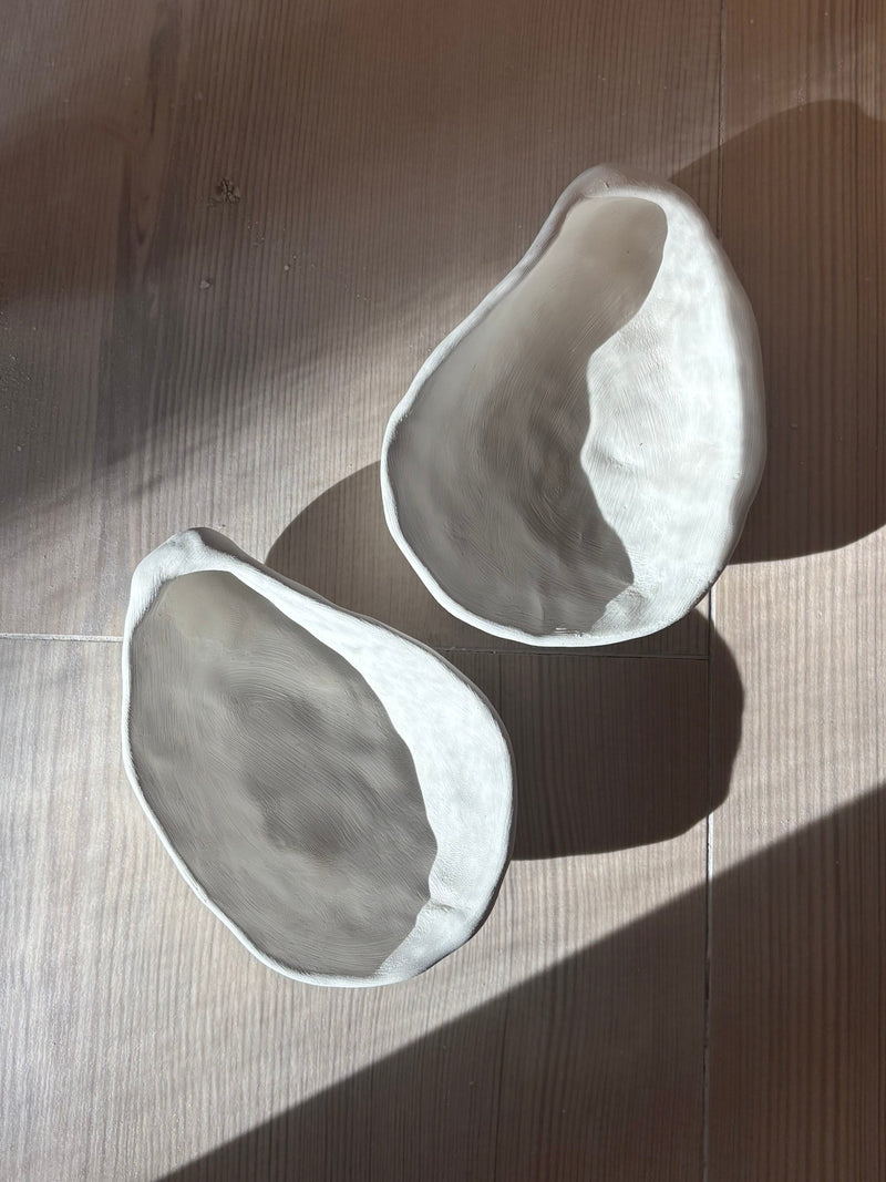 Porcelæns muslingeskal - hvid