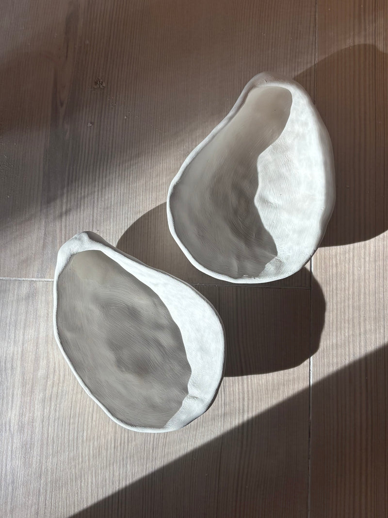 Porcelæns muslingeskal - hvid