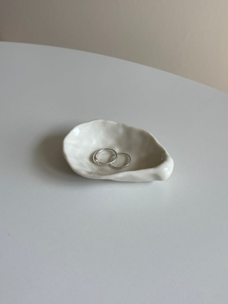 Porcelæns muslingeskal - hvid