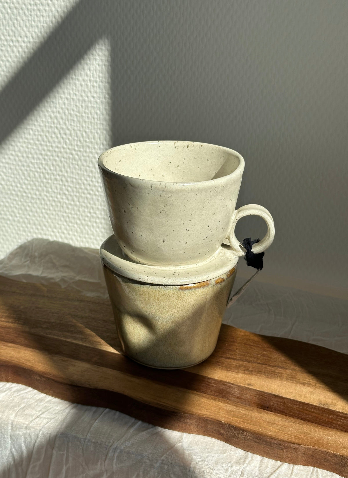 Wabi-sabi kaffetragt - råhvid