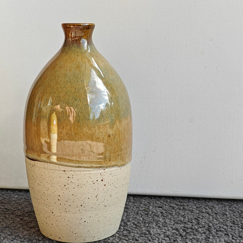 Unika flaskevase i brun