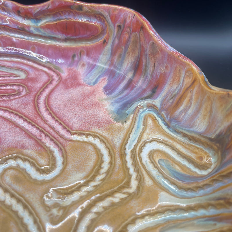 Organisk fad/skål med mønster fra snor (30cm)