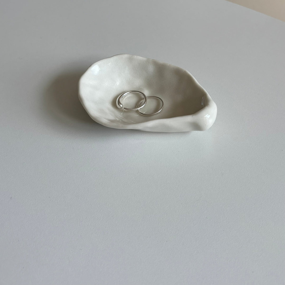 Porcelæns muslingeskal - hvid