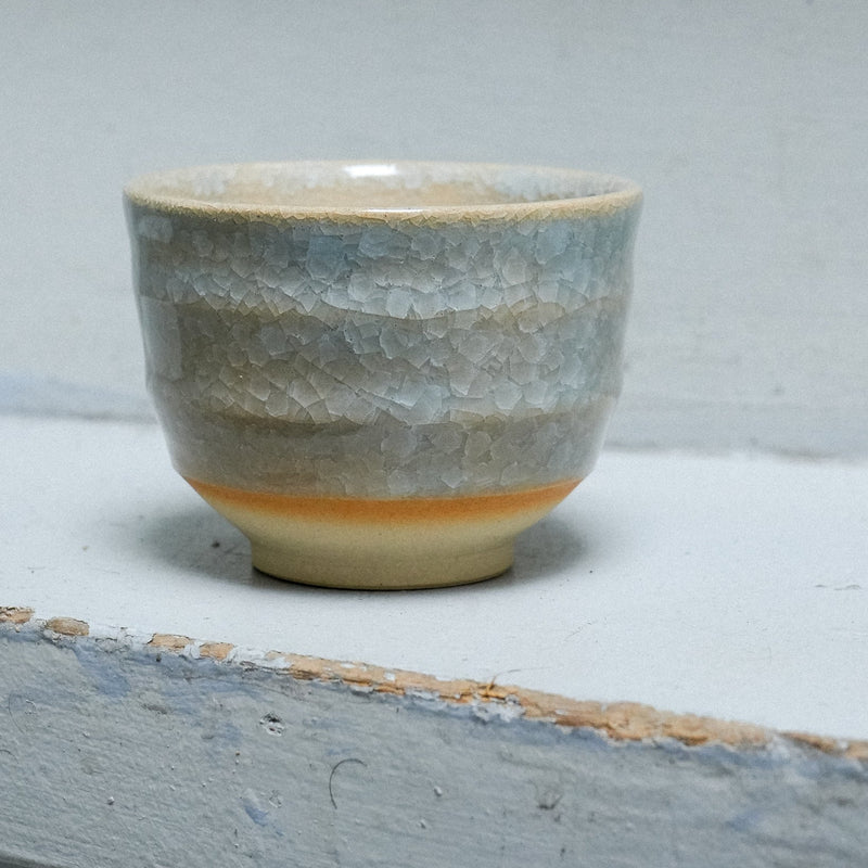 TORA cappuccino, blå krakeleret