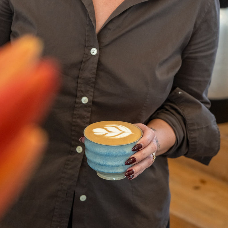 TORA cappuccino, himmelblå