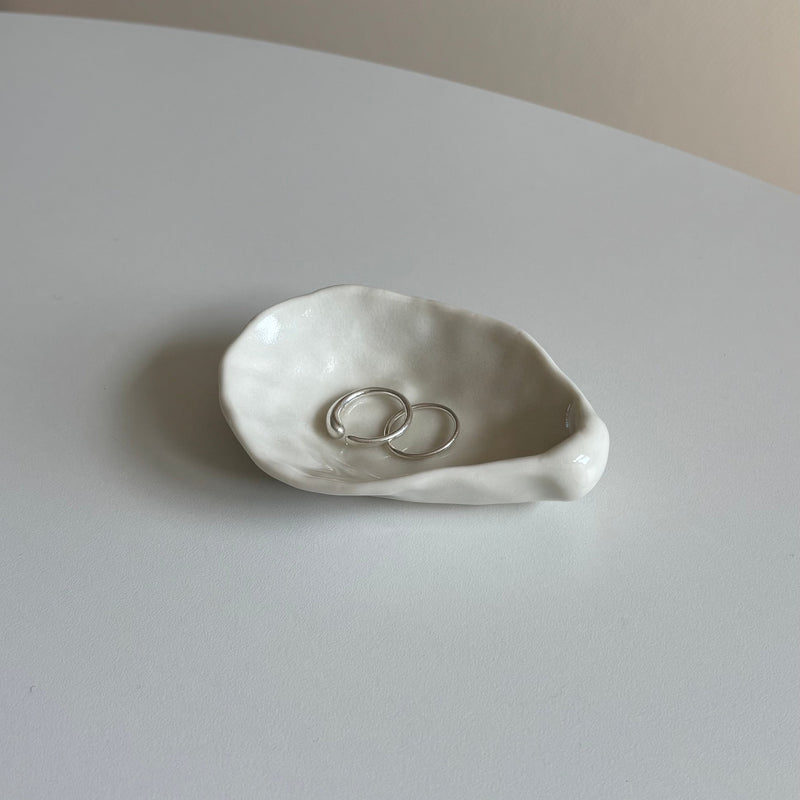 Porcelæns muslingeskal - hvid